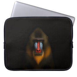 Capa Para Notebook Capinha de Laptop Preta 4 Luxe, Mandril Macaco
