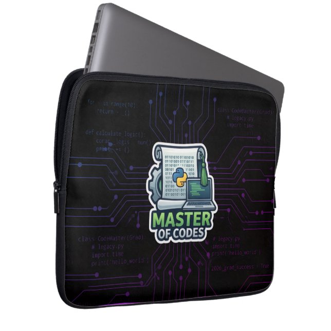 Capa Para Notebook Capinha para Laptop de Programador Mestre dos Códi (Frente Esquerda)