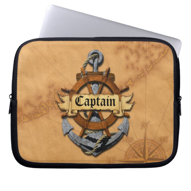 Capa Para Notebook Capitão Âncora e roda (Frente)