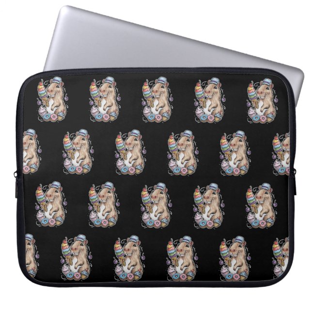 Capa Para Notebook capybara doce rosquinha cupcakes doces (Frente)