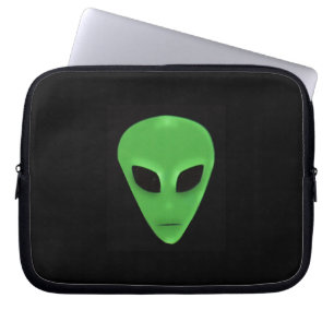 Capa Para Notebook Cara Alienígena Verde Pequeno