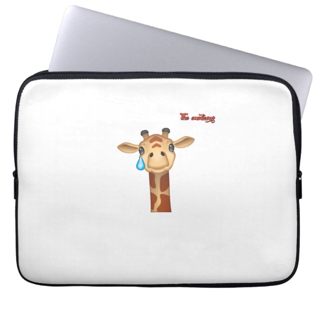 Capa Para Notebook cara de girafa chorando emoji (Frente)