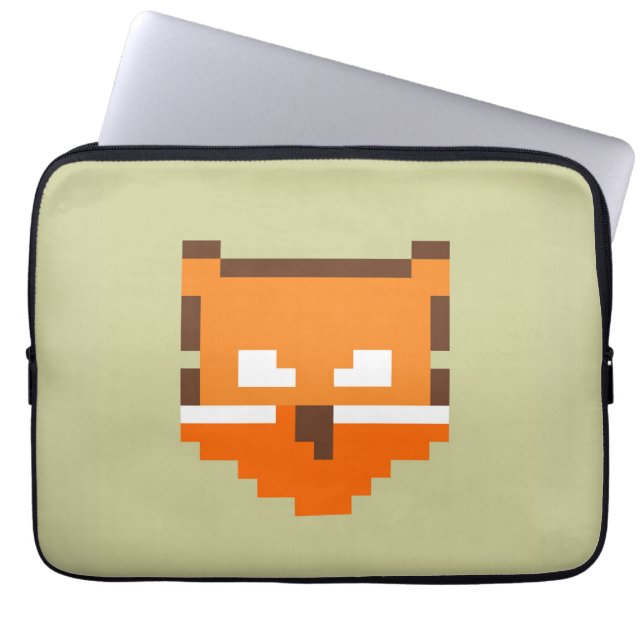 Capa Para Notebook Cara de raposa pixelada fofa (Frente)