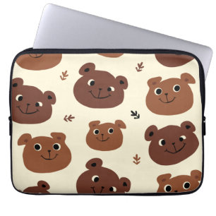 Capa Para Notebook Cara de urso engraçado