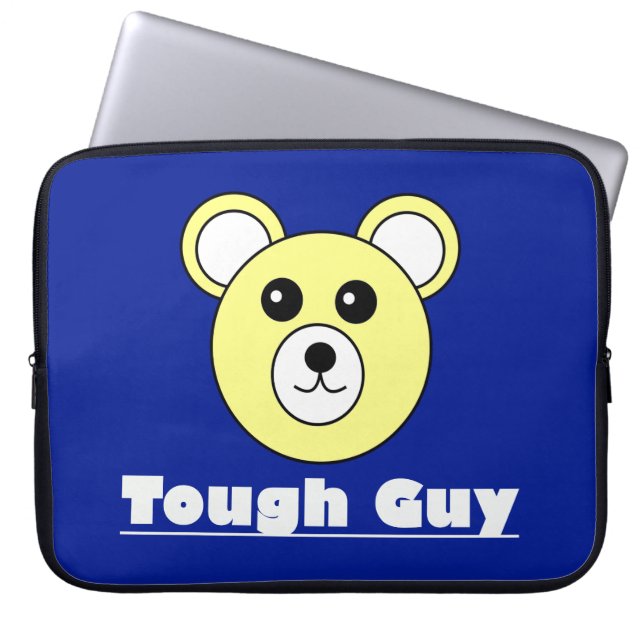 Capa Para Notebook Cara dura Bolsa de laptop do rosto do urso (Frente)
