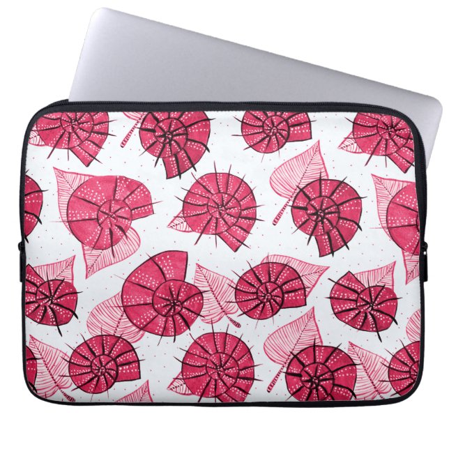 Capa Para Notebook Caracóis Rosa Patterna Zoologia Girly (Frente)