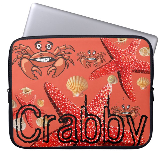 Capa Para Notebook Caranguejo-bolsa de laptop, Laranja-peixe-espada (Frente)