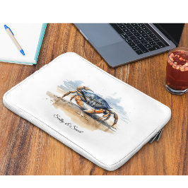 Capa Para Notebook Caranguejo de Praia em Aquarela, personalizado