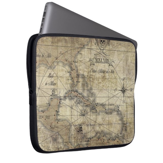 Capa Para Notebook Caribe - mapa antigo (Frente Esquerda)
