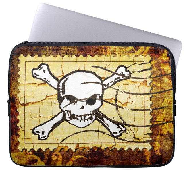 Capa Para Notebook Carimbo de Caveira Engraçado Vintage 3 (Frente)