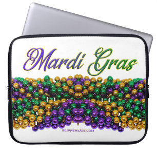 Capa Para Notebook Carneiro de SlipperyJoe Mardi Gras Colares roxos