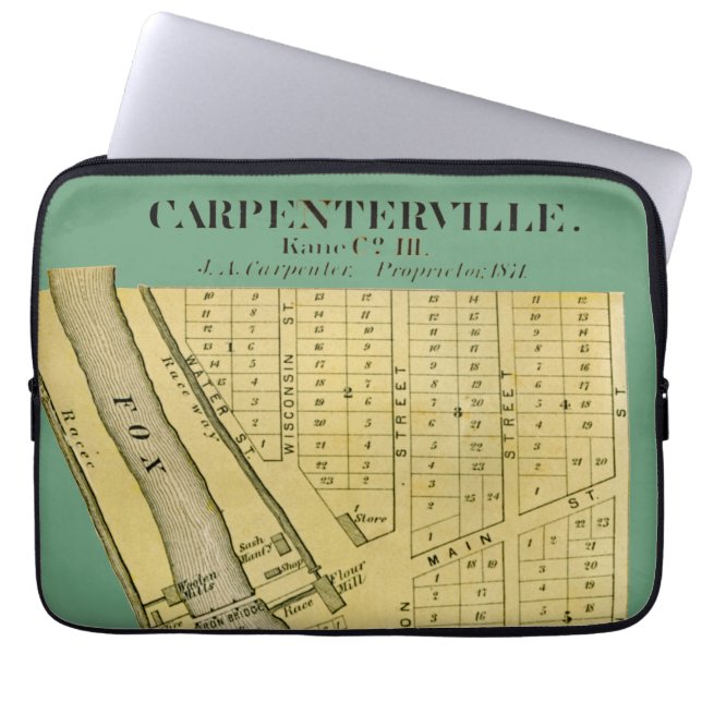 CAPA PARA NOTEBOOK CARPENTERSVILLE DUNDEE ILLINOIS 1871 MAPA (Frente)