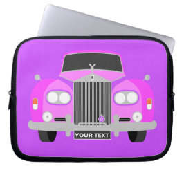 Capa Para Notebook Carro clássico de limusine cor-de-rosa personaliza