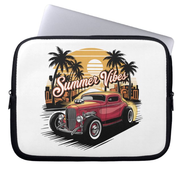 Capa Para Notebook Carro Clássico Vibrações de Verão (Frente)