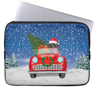 Capa Para Notebook Carro Que Conduz Na Neve No Natal