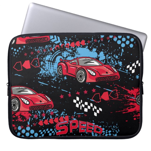 Capa Para Notebook carros abstrato, padrão infantil. (Frente)