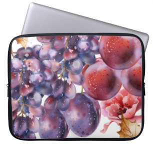 Capa Para Notebook Carta de outono de aquarela de uvas vintage
