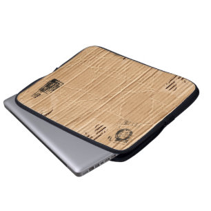 Capa Para Notebook Cartão danificado velho de Brown com selos e