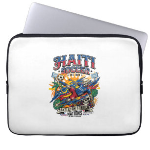 Capa Para Notebook Cartaz Estilo Haiti Futebol Esqueleto Atacante Naç