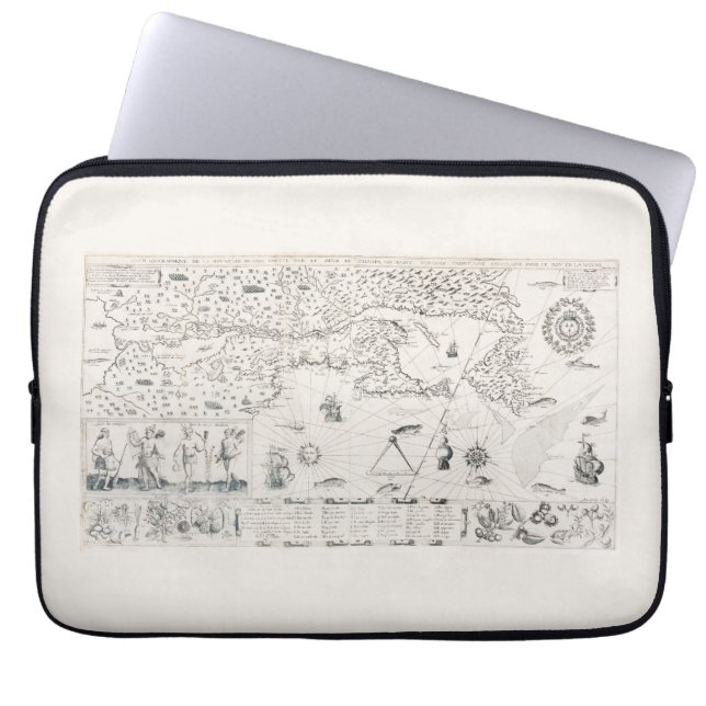 Capa Para Notebook Carte Française Canada (Québec) par Champlain 1612 (Frente)