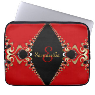 Capa Para Notebook Carteira Funky Bohemian Red Dourado Swirls