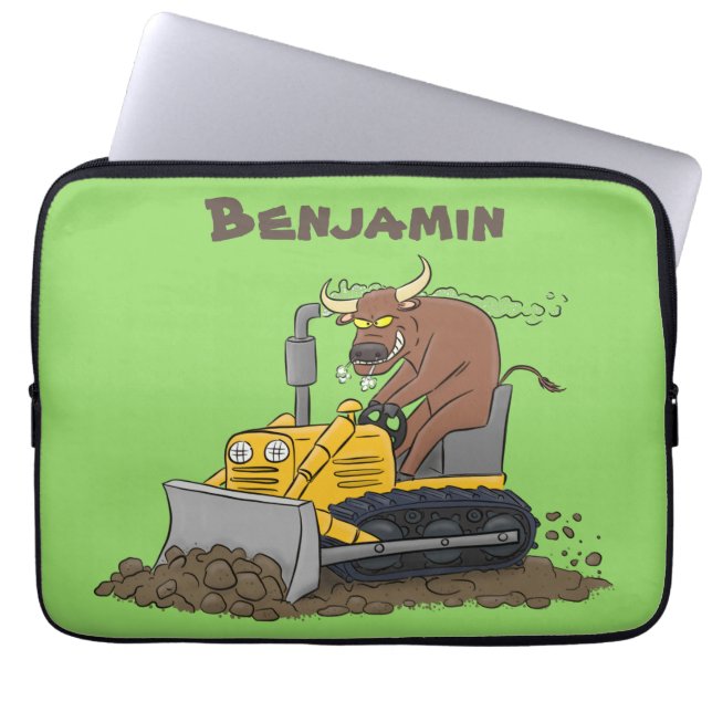 Capa Para Notebook Cartoon buldozer engraçado (Frente)