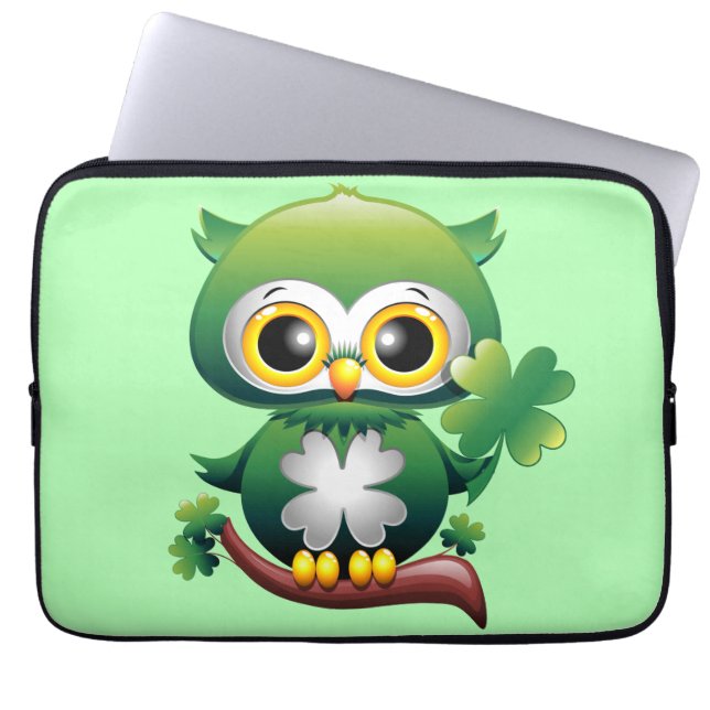 Capa Para Notebook Cartoon Coruja Bebê Fofo St Patrick (Frente)
