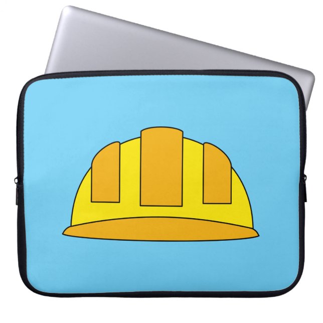 Capa Para Notebook Cartoon de chapéu de Duro amarelo (Frente)