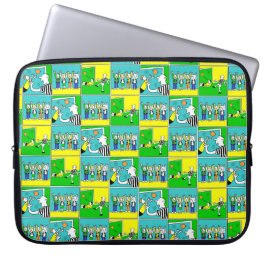 Capa Para Notebook Cartoon de fãs e jogadores de futebol celebrando