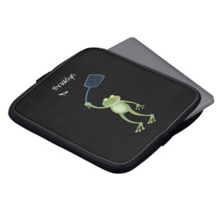 Capa Para Notebook Cartoon de mosca verde-sapo engraçado