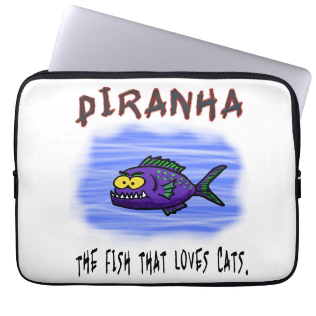 Capa Para Notebook Cartoon de peixe Piranha (Frente)