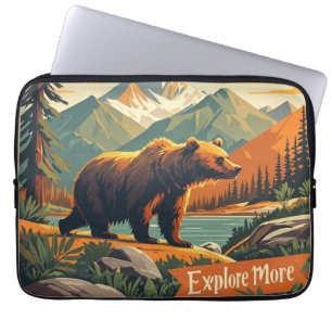 Capa Para Notebook Cartoon de urso retrô e Poster da serra