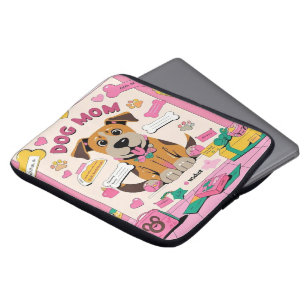 Capa Para Notebook Cartoon Mamãe cachorrinha no quarto rosa