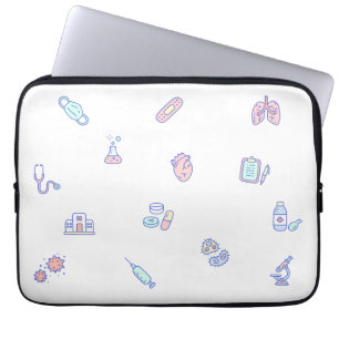 Capa Para Notebook Cartoon médico bonito doodles de enfermagem