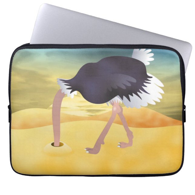 Capa Para Notebook Cartoon Ostrich Com Areia De Cabeça (Frente)