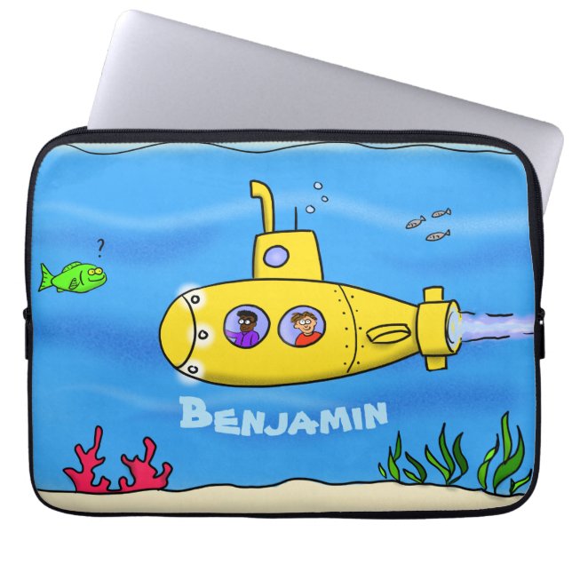 Capa Para Notebook Cartoon submarino feliz (Frente)