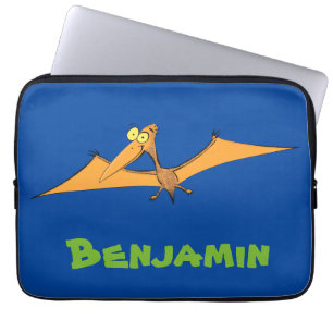 Capa Para Notebook Cartoon voador de pterodátilo, cor de laranja giro