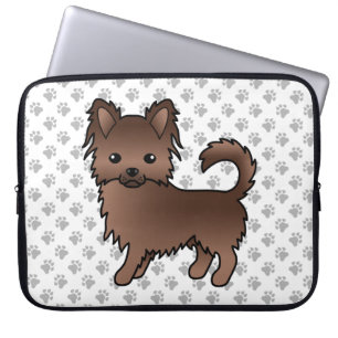 Capa Para Notebook Cartum de chocolate Casaco Chihuahua Cão e patas