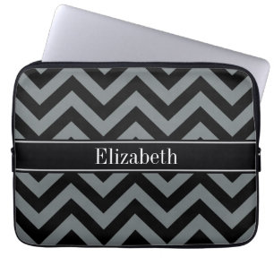 Capa Para Notebook Carvões, preto LG Chevron Black Name Monograma