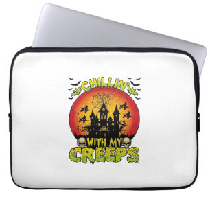 Capa Para Notebook Casa Assombrada Chillin Creeps Bruxas de Halloween