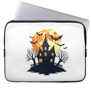 Capa Para Notebook Casa Assombrada com Morcegos � Camiseta Assustador