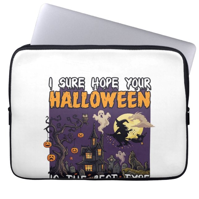 Capa Para Notebook Casa Assombrada de Halloween Bruxa Fantasma_1 (Frente)