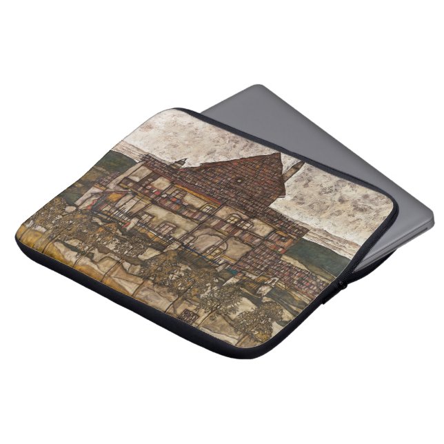 Capa Para Notebook Casa com Shingle Roof por Egon Schiele (Frente Topo)
