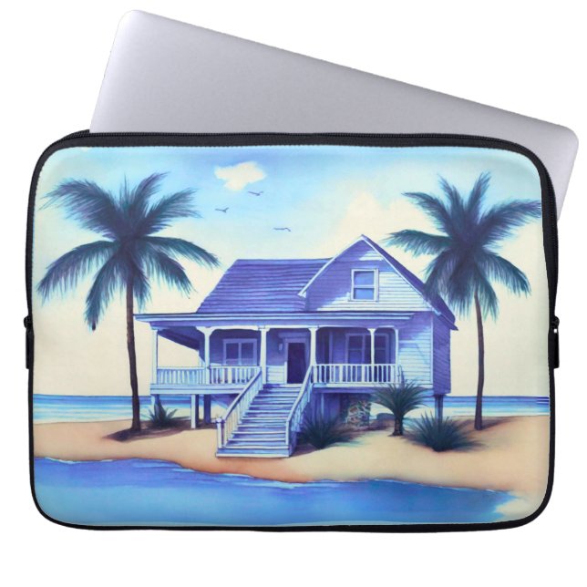 Capa Para Notebook Casa da Praia com Palm Trees (Frente)