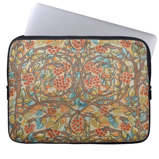 Capa Para Notebook Casa de Campo ao Estilo William Morris com Esquilo (Frente)