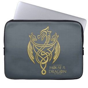 Capa Para Notebook CASA DO DRAGÃO Ouro Filigree Dragon Crest