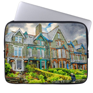 Capa Para Notebook Casa vitoriana em Keswick pintada em aquarela