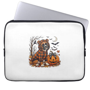 Capa Para Notebook Casaco com Capuz Xadrez de Cachorro Boxer Hallowee