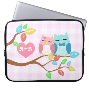 Capa Para Notebook casal bonito da coruja do vetor dos desenhos