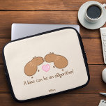 Capa Para Notebook Casal Cute Capybara Personalizado<br><div class="desc">Design de Bolsas de laptop de Capybara Capybara personalizada para amantes de capybara com texto engraçado: Um beijo pode ser um algoritmo!</div>